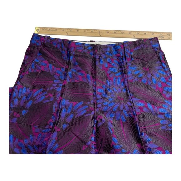 J Crew Garden Pant Midnight Floral Jacquard Pattern NWT Ankle Length Size 10 - Picture 13 of 14